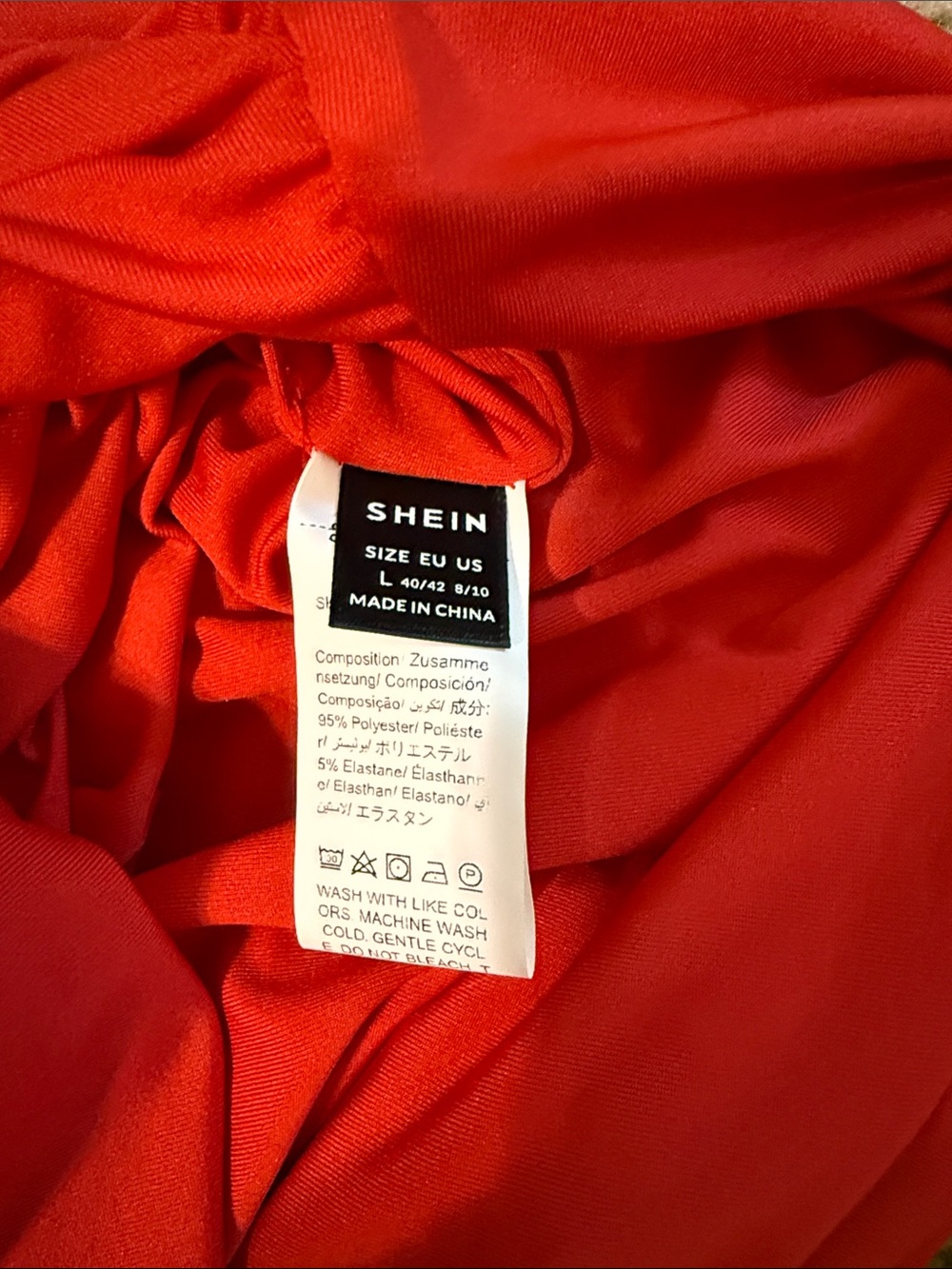 SHEIN Red One-Shoulder Ruched Bodycon Dress - Picture 2 of 2